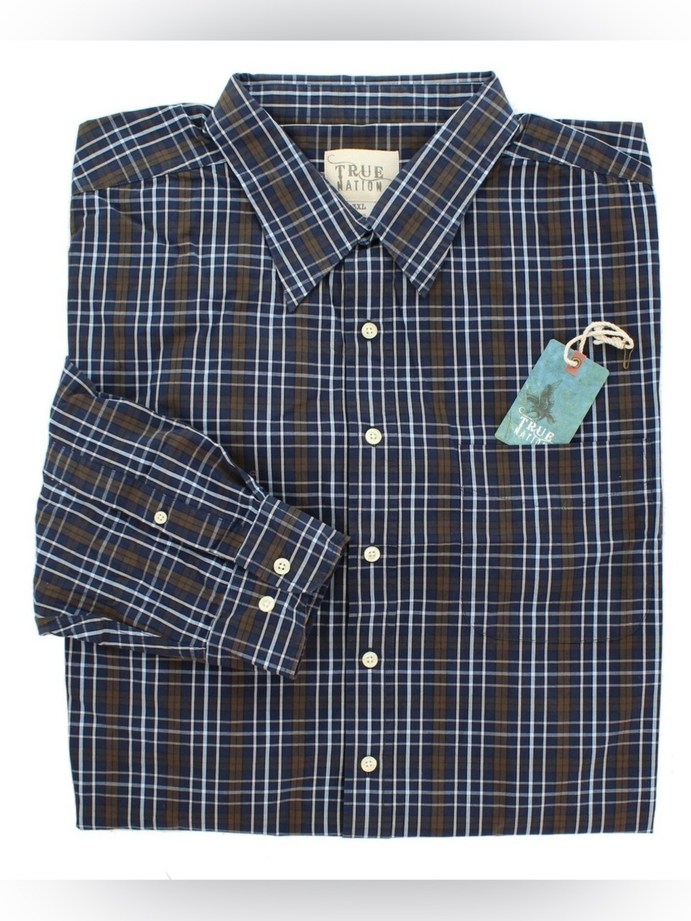 True Nation Men's Shirt Button-Down Long Sleeve plaid